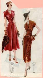 Late 40s Red Brown Bronze Satin Dress Cocktail Wear Color Illustration Print Ad Vintage Fas Fashion Illustration Vintage Vintage Fashion Vintage Dress Patterns