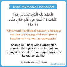 Doa Memakai Pakaian Adab Bacaan Arab Latin Arti