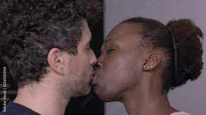 sweet tender kiss between white man and black woman.Interracial  love,attraction Stock Video | Adobe Stock