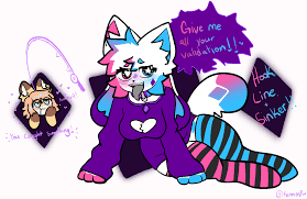 bait blue fur blue thigh highs blue thighhighs crystal sprinkles  furry furry only hybrid kenninsfw kittydog (species) kittydog fanart pink  fur pink thigh highs pink thighhighs purple fur striped