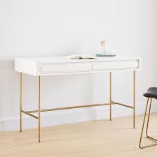 Transform your office space with this modern white office desk. Gemini Desk White Lacquer
