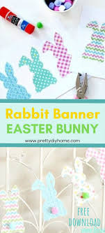 Rabbit template printable easter templates door hanger. Easter Bunny Banner Free Printable
