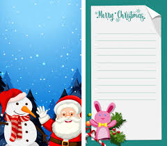 Carte De Voeux Joyeux Noel Ou Lettre Au Pere Noel Avec Un Modele De Texte Vecteur Gratuite