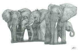 Happy family mother and child play at home and sing with combs. Elephant Family Drawing By Rich Colvin