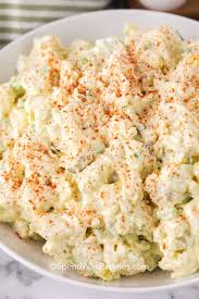 To serve chop the potatoes and scatter on a large plate. Southern Potato Salad Classic Recipe With Eggs Spend With Pennies