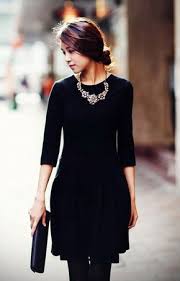 Perfect Hair Perfect Little Black Dress Love The Statement Necklace But Maybe I Would Add A Bit Of Color H Simple Black Dress Black Dress Outfits Black Dress