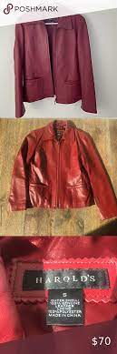 Harold S Red Leather Zip Jacket Versatile Jackets Zip Jackets Leather Blazer Jacket