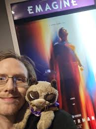 Seeing Superman poster with cousin and cat at 8pm