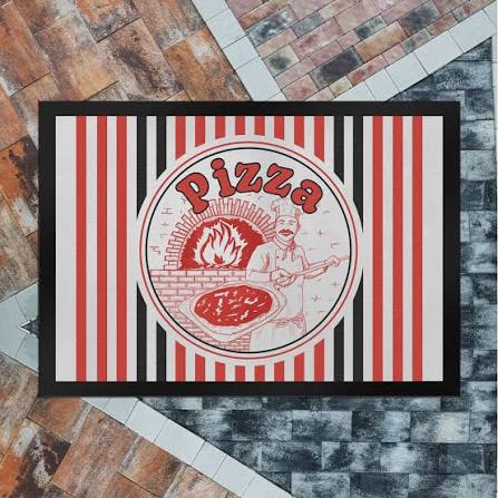 Pizzakarton Fußmatte für Pizzafans - 50x35 cm
