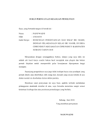 Ada banyak alasan yang mengharuskan sepasang suami istri untuk bercerai dan berpisah, tergantung dari permasalahan. Surat Pernyataan Keaslian Penelitian