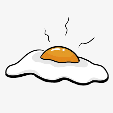 White Cartoon Fried Egg Decoration Pattern Fried Egg Egg Decorating Egg Art