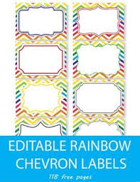 Free Editable Rainbow Chevron Labels Editable Name Tags Printable Tags Template Gift Tag Template Printable Labels Printables Free Templates