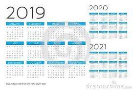 English Calendar 2019 2020 2021 Vector Text Is Outline Font Is Armata Dreamstime Vector Calendar2019 Calendar Outline Fonts Calendar Design Calendar Vector