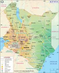 The favorable weather conditions consisting of hot and dry summers and warm and wet winters offer a conducive environment to not only the wildlife but also to local and foreign tourists. Kenya Map Map Of Kenya