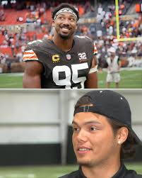 Myles Garrett furiously slams his helmet