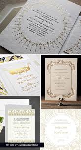 A Collection Of Gatsby Era Inspired Gold Wedding Invitation Designs With Art Deco St Art Deco Invitations Art Deco Wedding Invitations Deco Wedding Invitations
