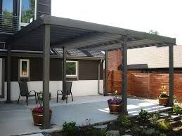 Modern Pergola Attached To House Using Solid Wood With Black Painted For Patio Complete With Iron Patio C Modern Pergola Designs Modern Pergola Pergola Designs