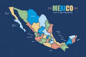 Interactive map of mexico city area. Colorful Mexico Map Vector Download