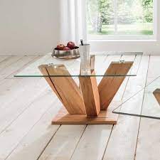 Couchtisch tisch stubentisch kernbuche glas versand möglich. Glas Couchtisch Smono Mit Saulengestell Kernbuche Massiv