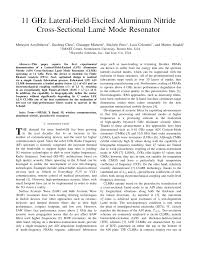 We did not find results for: Pdf 11 Ghz Lateral Field Excited Aluminum Nitride Cross Sectional Lame Mode Resonator