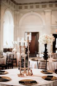 Black White Rose Gold And Blush Wedding Table Decor Wedding Wedding Centerpiece Custom Events By We Wedding Centerpieces Wedding Decorations Blush Wedding