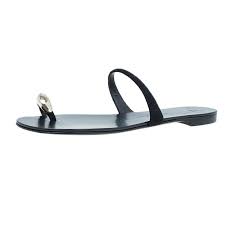 Giuseppe zanotti square toe ring sandals. Giuseppe Zanotti Black Leather Toe Ring Sandals Size 37 Giuseppe Zanotti Tlc