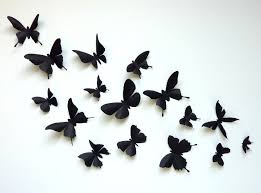 Black And White Wall Art Butterfly Wall Painting 3d Wall Butterflies 60 Assorted Black Butterfly Silhouettes Etsy Butterfly Wall 3d Butterfly Wall Art Butterfly Wall Art