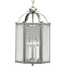 Its flush mount style is supremely versatile, making it perfect for brightening bedrooms, hallways, and more. Progress Lighting 3 Light Semi Flush Mount Metal Brushed Nickel Foyer Pendant P3645 09 The Home Depot