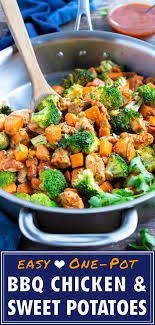 Add the cauliflower and broccoli, oil, tamari, garlic, and seasonings to the large bowl and toss again. Honey Bbq Chicken Sweet Potatoes One Pot Evolving Table