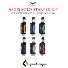 Posted by unknown on jul 28th 2020. Geekvape Aegis Solo 100w Starter Kit W Cerberus Tank 5 5ml