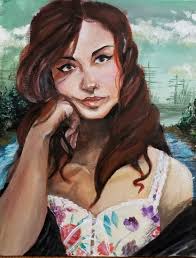 This is a painting of my sister, someone please teach me how to paint  flowers!