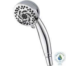 Delta 5 Spray 3 6 In Single Wall Mount Handheld Shower Head In Chrome Grey Shower Heads Hand Held Shower Adjustable Shower Head