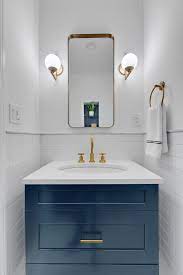 Transitional bathrooms are defined as combining elements of one design era with those of another. Tribeca Loft Renovation Transitional Powder Room New York By Gallery Kitchen Bath Houzz