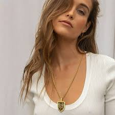 PROSTEEL Shield Pendant Amulet Necklace for Mens Saint Michael The  Archangel Pendant Gold Plated Catholic Stainless Steel Jewelry for Son  Father