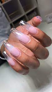 Acrylic Nails Long Nail Designs Transparent Nails Gorgeous Nails