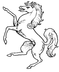 A wild horse standing up coloring book. Free Heraldry Clipart Image 1781 Of 3151 Horse Coloring Pages Horse Drawings Horse Coat Colors