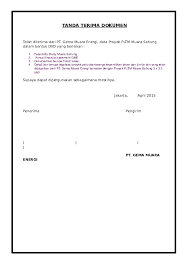 Contoh tanda terima dokumen sederhana doc. Doc Tanda Terima Dokumen Elwansyah Risman Academia Edu