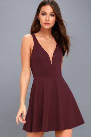 Love Galore Plum Purple Skater Dress Purple Cocktail Dress Dresses Plum Dress