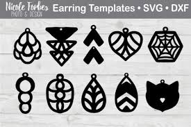 Faux Leather Earring Graphic By Nicole Forbes Designs Creative Fabrica Earring Cards Template Jewelry Template Leather Earrings