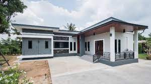 Rumah leter l di kampung, denah rumah leter l, model teras. Lingkar Warna 15 Inspirasi Desain Rumah Minimalis 1 Lantai Berbentuk L