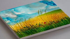 Wildflower Nature Landscape Scenery Painting Step By Step Easy Waterco Landscape Paintings Wildflower Paintings Watercolor Paintings