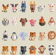 Cute Cartoon Animals Free Icons Vector 549844 Jpg 378 368 Animal Design Animal Flats Animal Icon