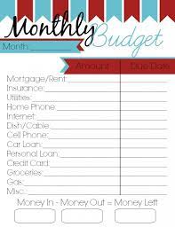 Monthly Budget Printable Monthly Budget Printable Monthly Budget Template Budget Printables
