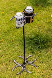 Horseshoe Drink Holder On Bourbonandboots Com Horseshoe Crafts Projects Horseshoe Art Horseshoe Crafts