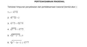 Contoh soal matematika rasional dan irasional kelas 10 pertidaksamaan jawabannya bilangan kumpulan soal: Pertidaksamaan Irasional Bentuk Akar Cara Golden