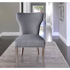 Null Sleek Grey Linen Dining Chair Set Of 2 Linen Dining Chairs Dining Chairs Dining Chair Set