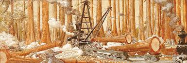 Cypress Logging Mural Study Perry Florida Post Office By George Snow Hill American Art With Images Mural Office Mural Landscape Paintings