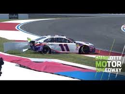 29 этап monster energy nascar cup series 2019 на трассе charlotte motor speedway. Denny Hamlin Crashes In Roval Practice Goes To Backup Car Nascar At Charlotte Motor Speedway Youtube