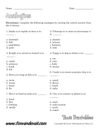 Analogy Worksheet 2 Printable Jpg 927 1200 Word Analogies Analogies Activities Analogy