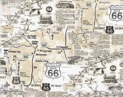 Answer 66 trivia questions about the road; Route 66 Fabric Etsy